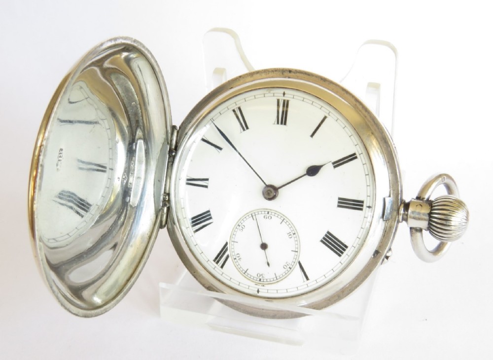 Antique silver Rotherhams hunter pocket watch for D Glasgow
