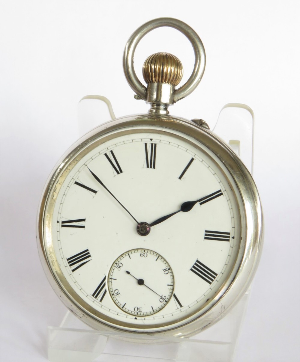 Antique English silver pocket watch, 1888