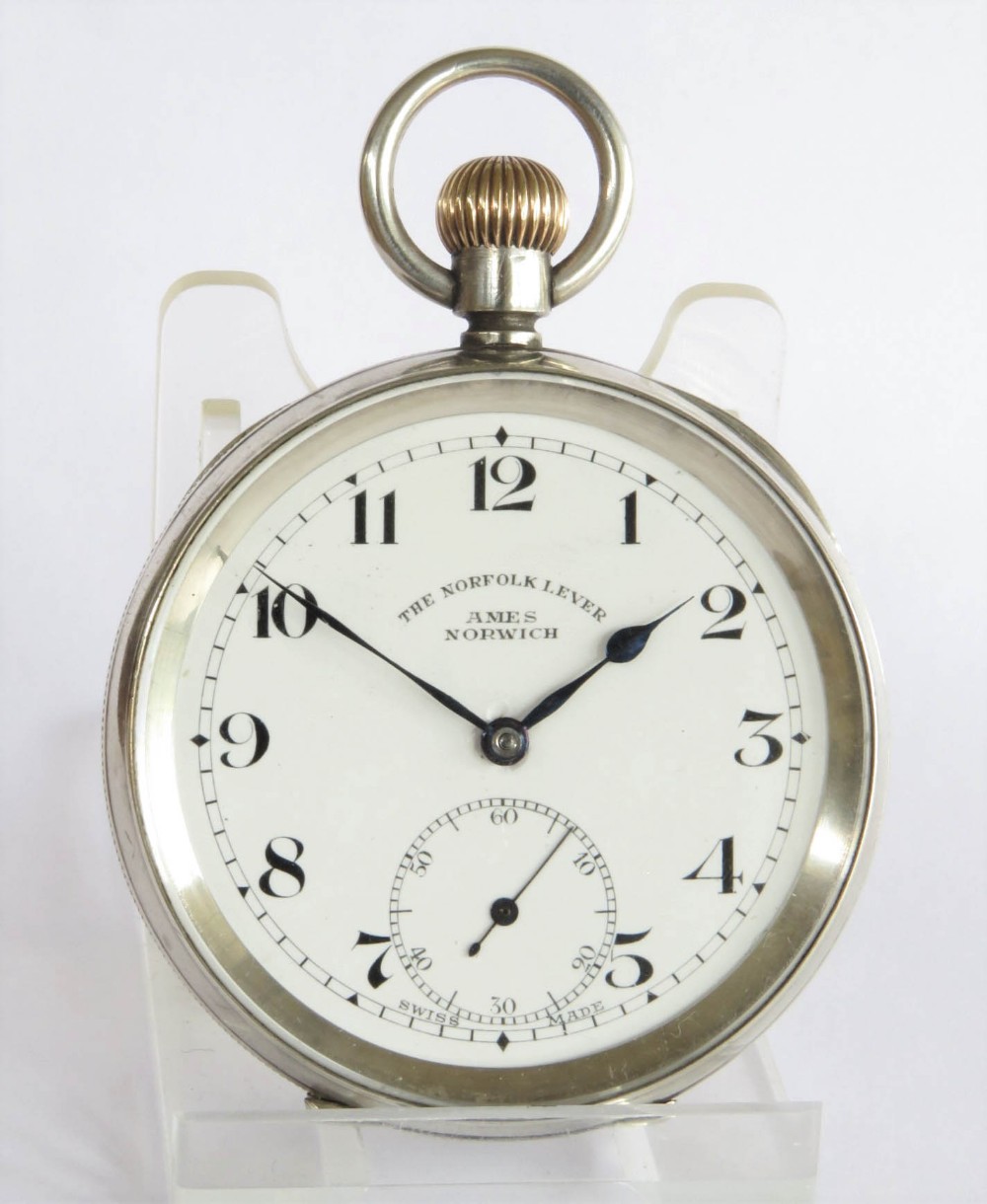 Silver ‘Norfolk Lever’ pocket watch, 1913