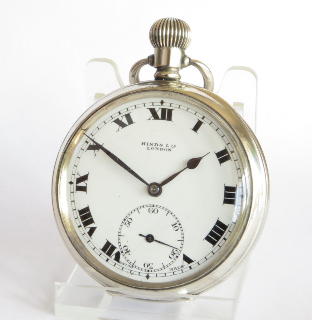 Antique silver pocket watch, 1919