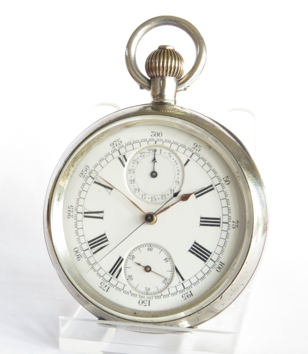 Antique silver Omega chronograph 19’’’, c1900