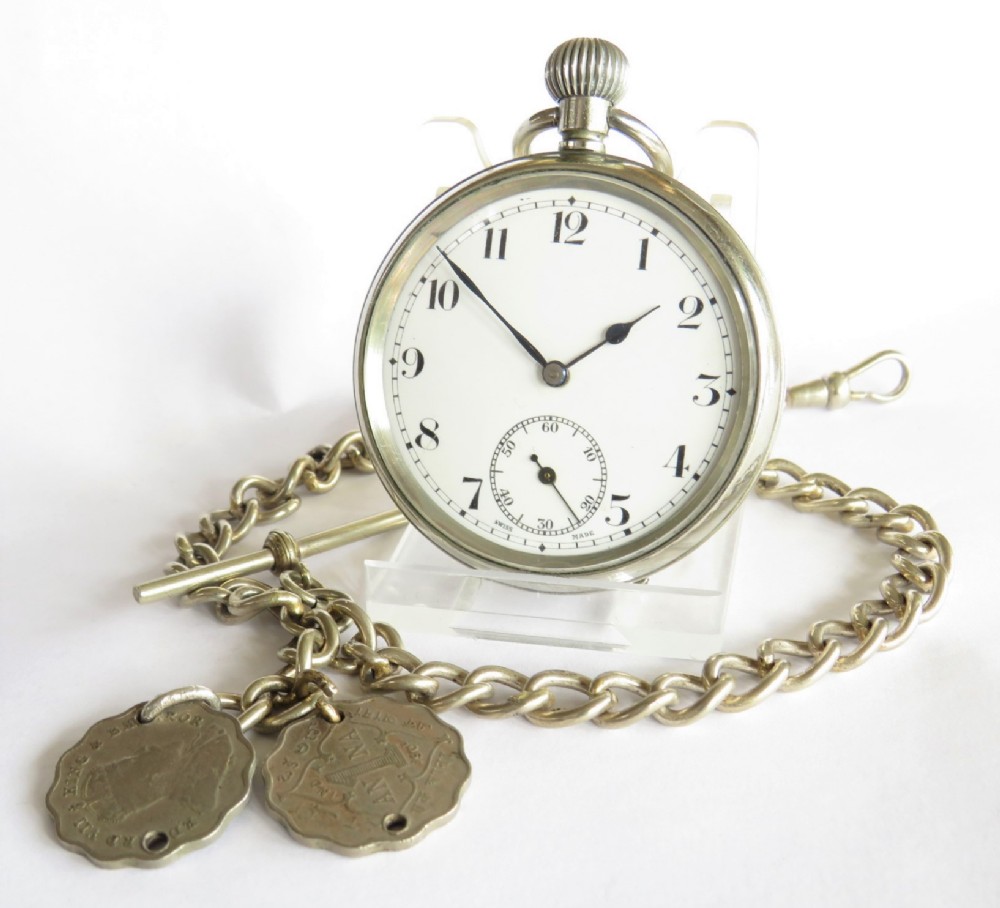 1930s Swiss pocket watch and chain