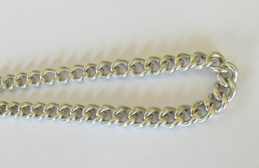 Heavy antique silver watch chain and fob View IV