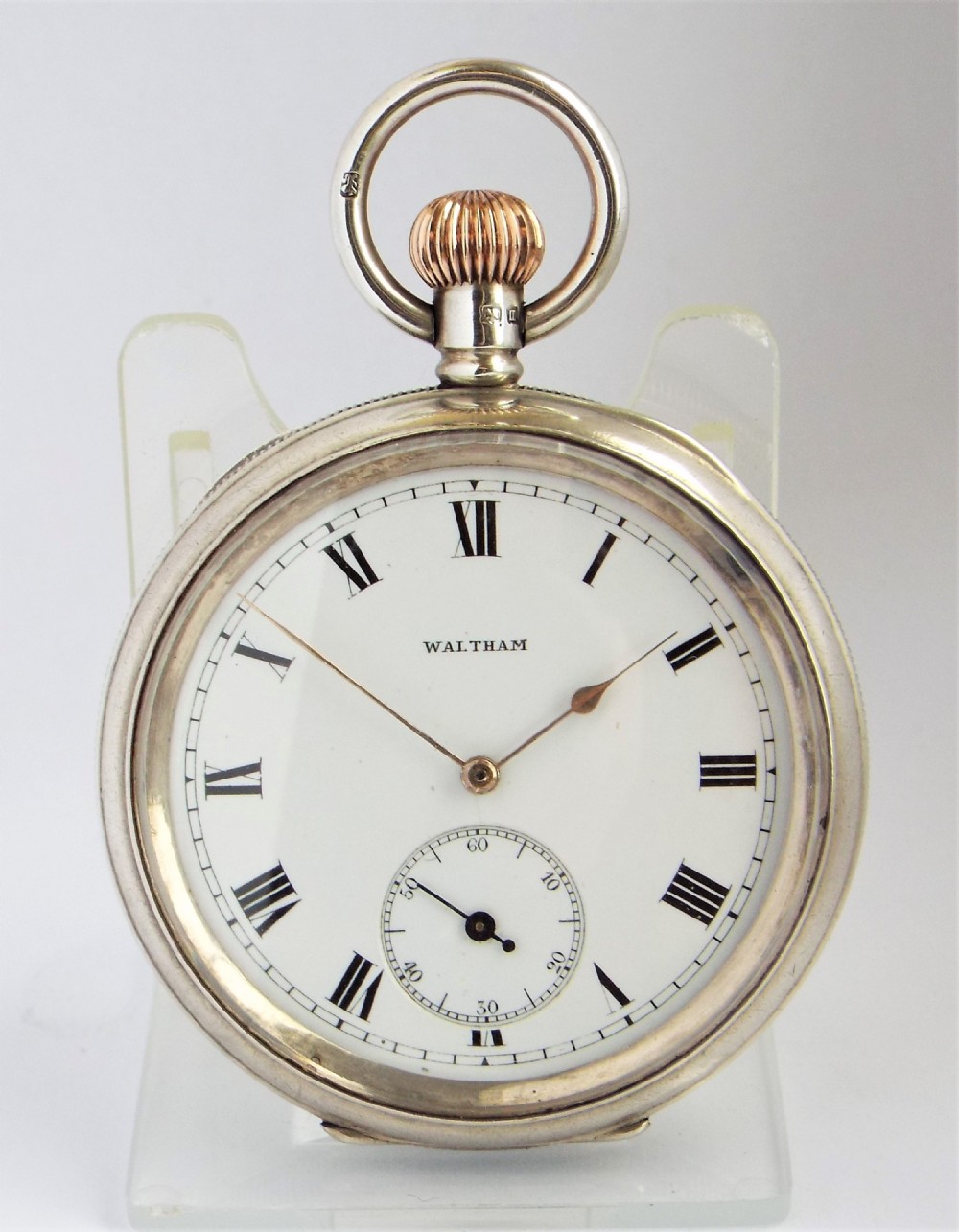 Antique silver Waltham Bond Street pocket watch.