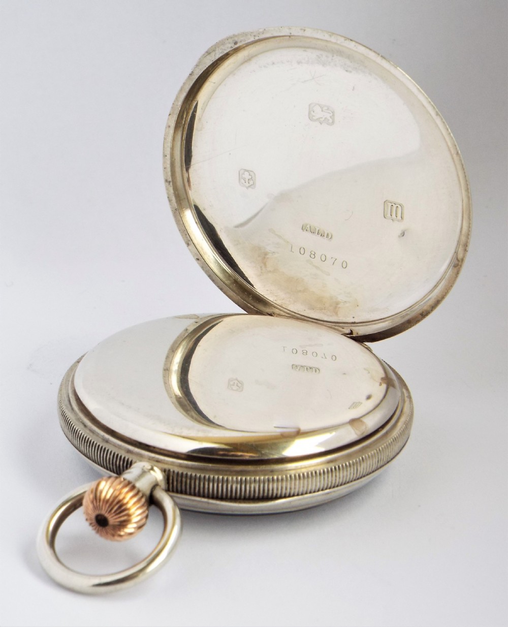 Antique silver Waltham Bond Street pocket watch. View III