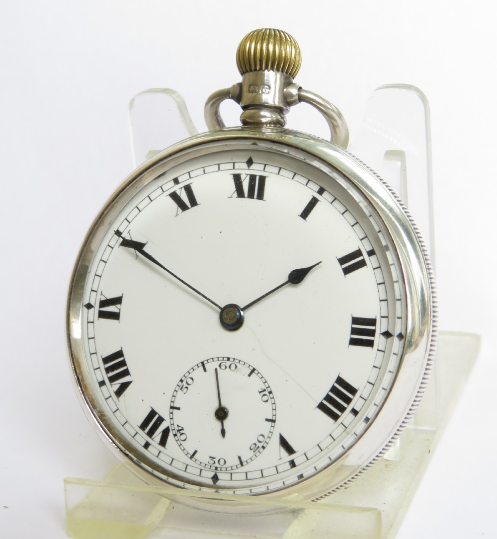Swiss silver pocket watch, 1932