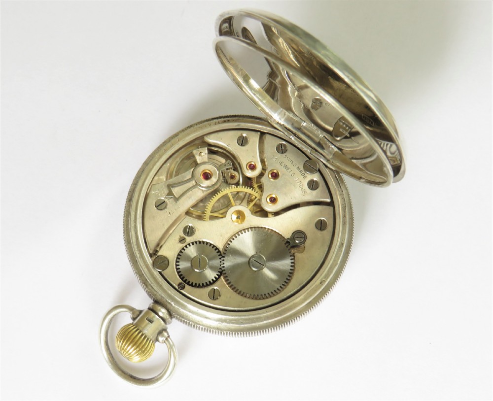 Swiss silver pocket watch, 1932 View III