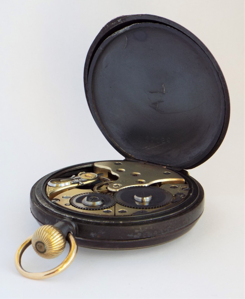 A 1910s gun metal Minerva pocket watch. View III