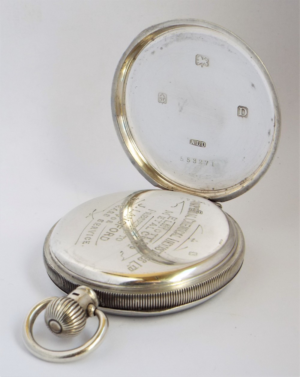 Antique silver Cortebert pocket watch. 1928 View III
