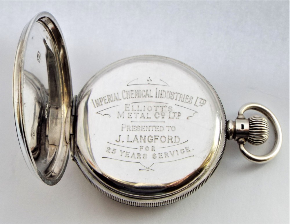 Antique silver Cortebert pocket watch. 1928 View IV