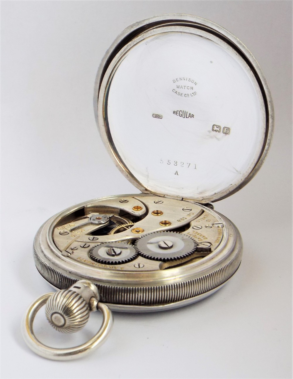 Antique silver Cortebert pocket watch. 1928 View V