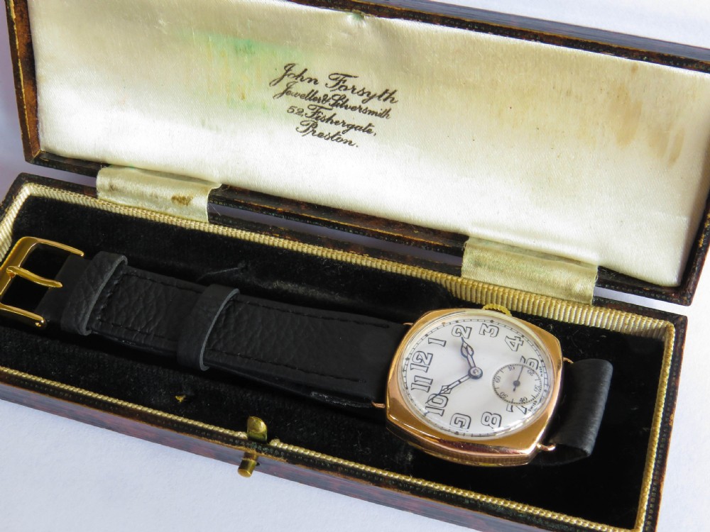 Antique 9ct gold Syren wrist watch, 1927 View III