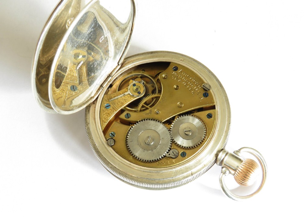 Antique silver Waltham full hunter pocket watch View II