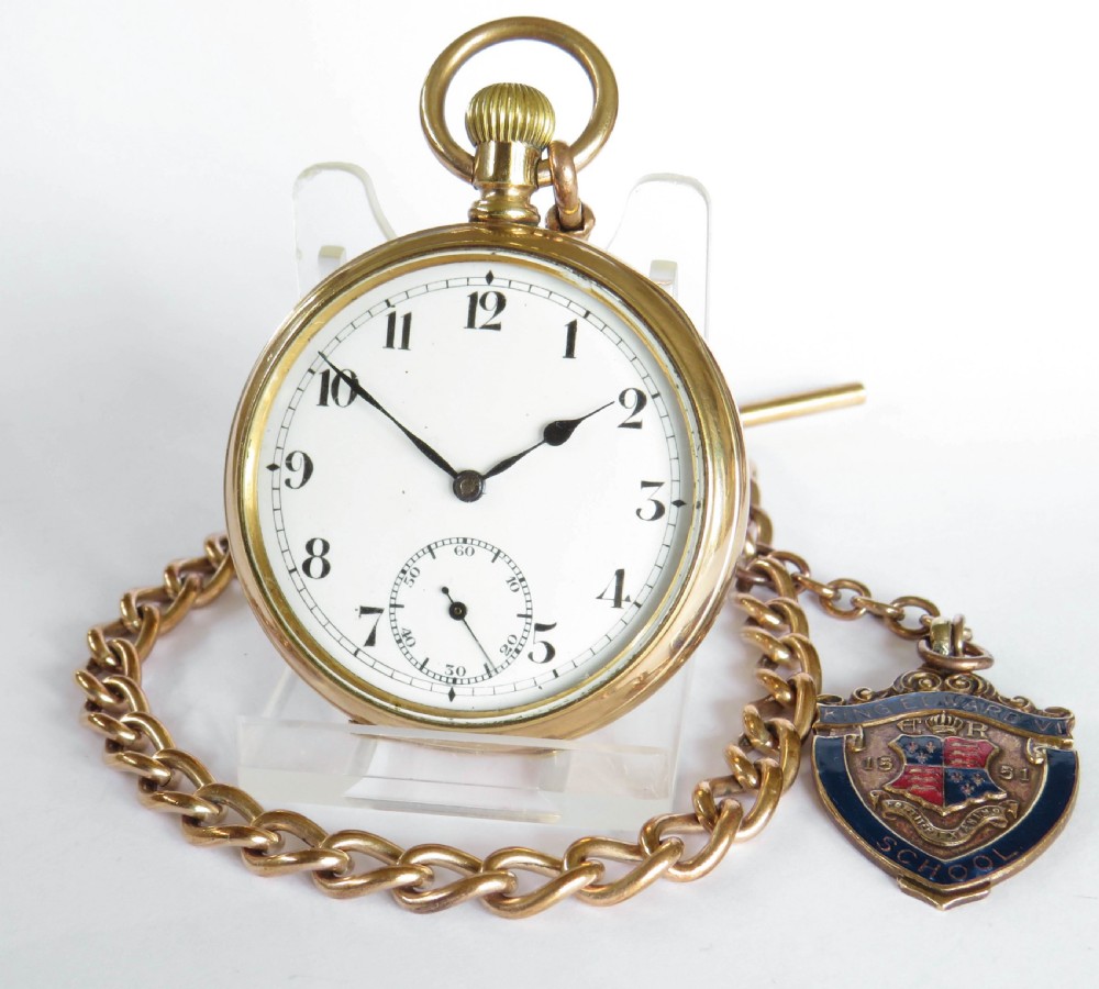 Antique Record pocket watch and chain