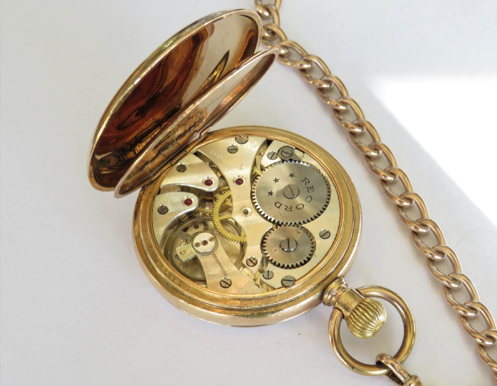 Antique Record pocket watch and chain View III