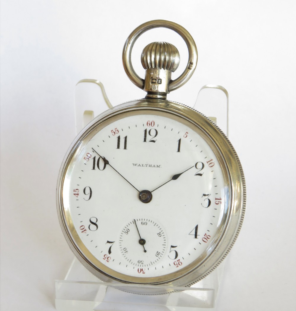 Antique silver Waltham Riverside with two tone movement