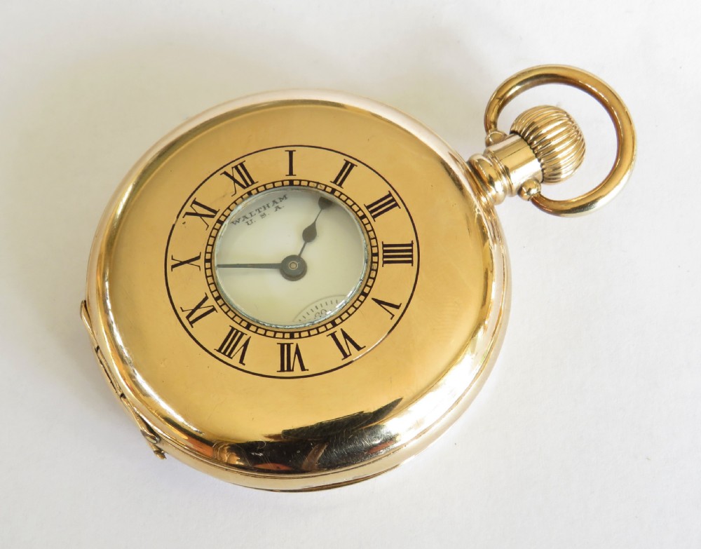 Antique Waltham Bartlett half hunter pocket watch, 1919