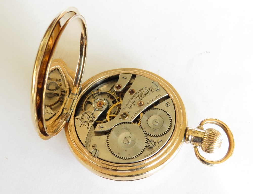 Antique Waltham Bartlett half hunter pocket watch, 1919 View III