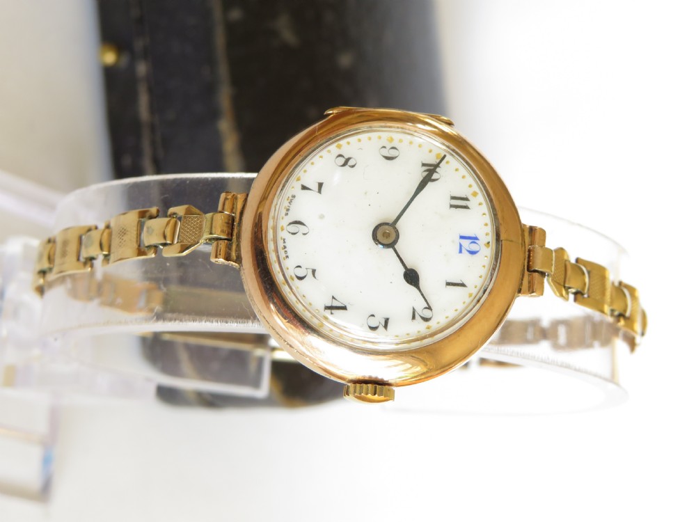 Ladies 9ct gold Visible wrist watch, 1924 View II