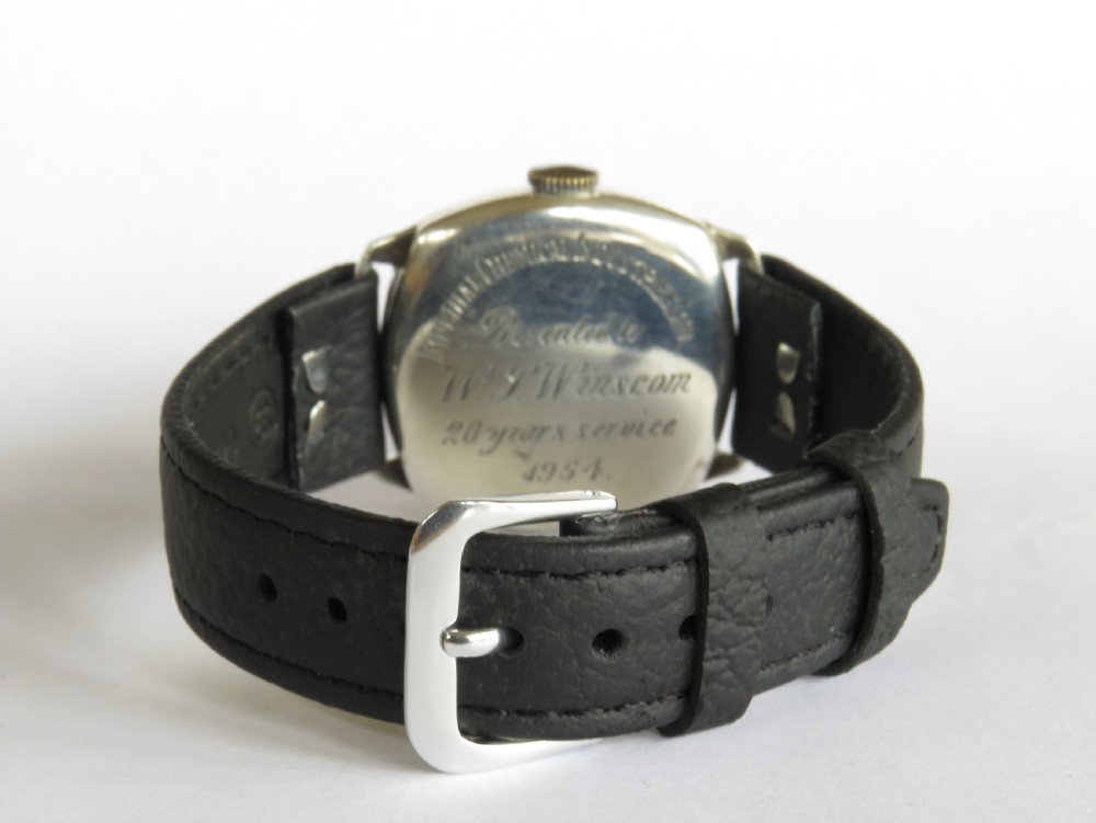 1954 mid-size silver Buren Grand Prix wrist watch View III