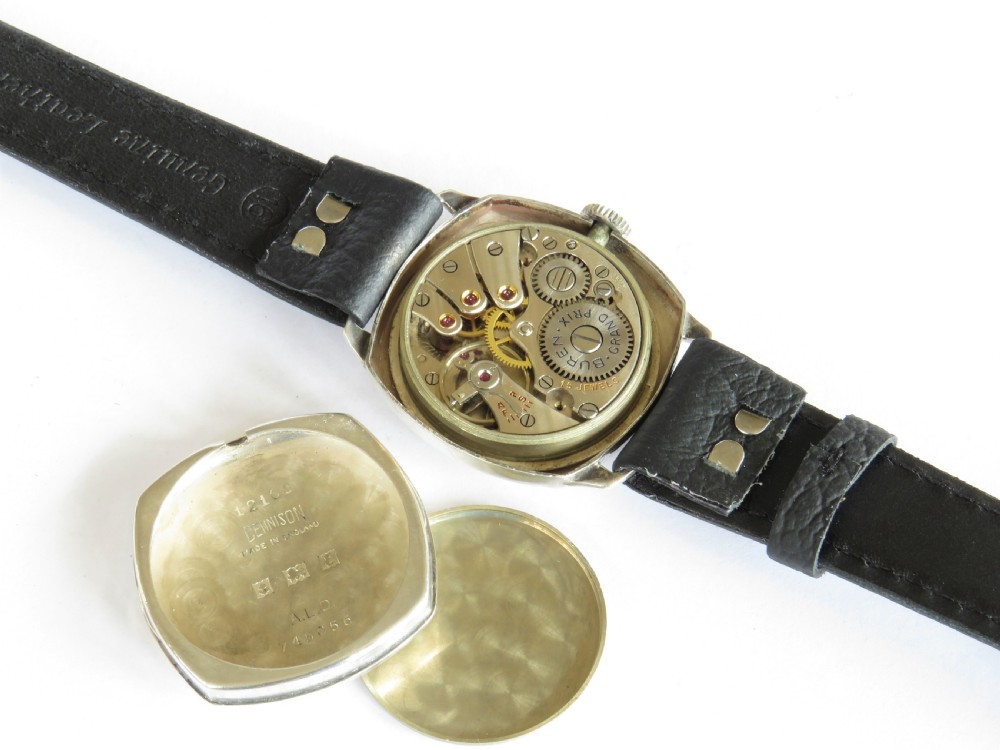 1954 mid-size silver Buren Grand Prix wrist watch View IV