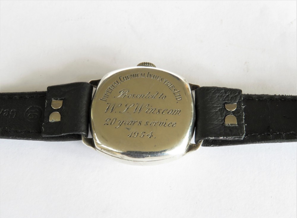 1954 mid-size silver Buren Grand Prix wrist watch View V