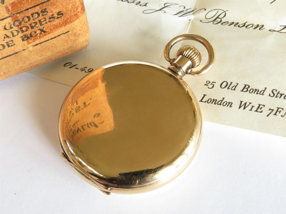 Antique J W Benson full hunter pocket watch View IV