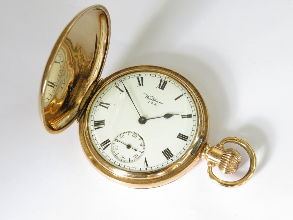 Antique Waltham full hunter pocket watch, 1918 View II