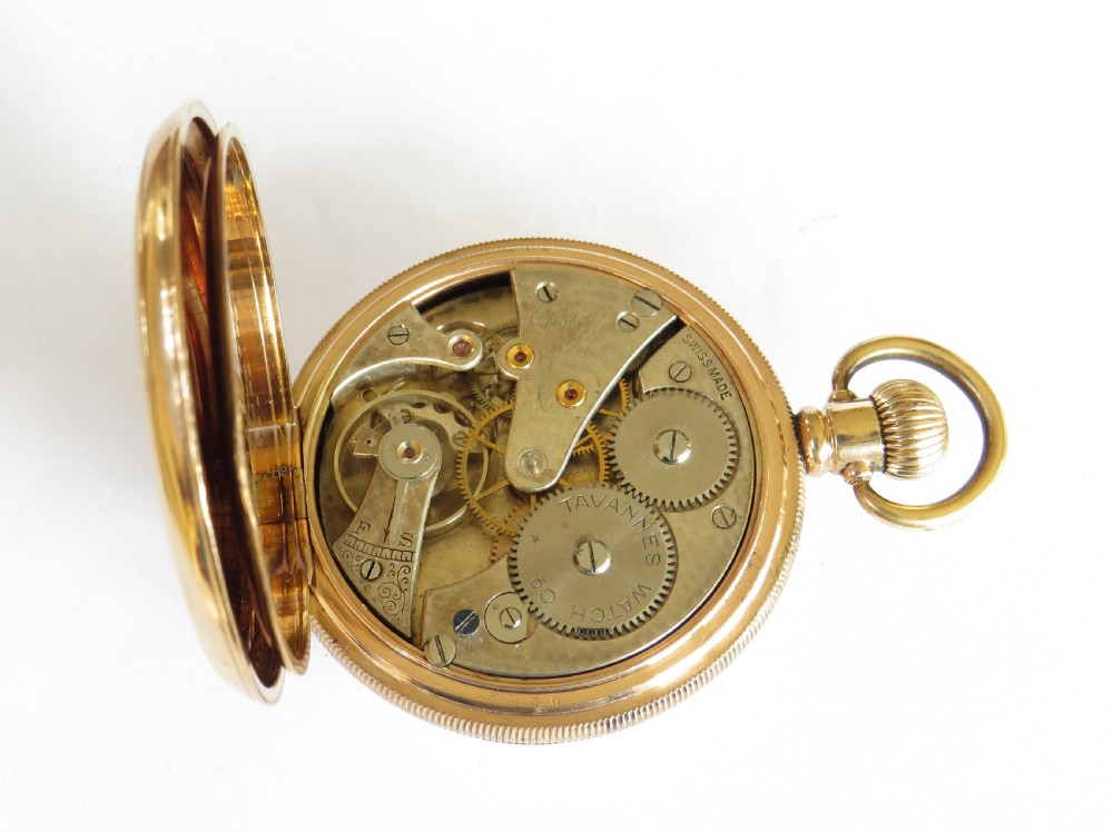 Antique J W Benson half hunter pocket watch View V