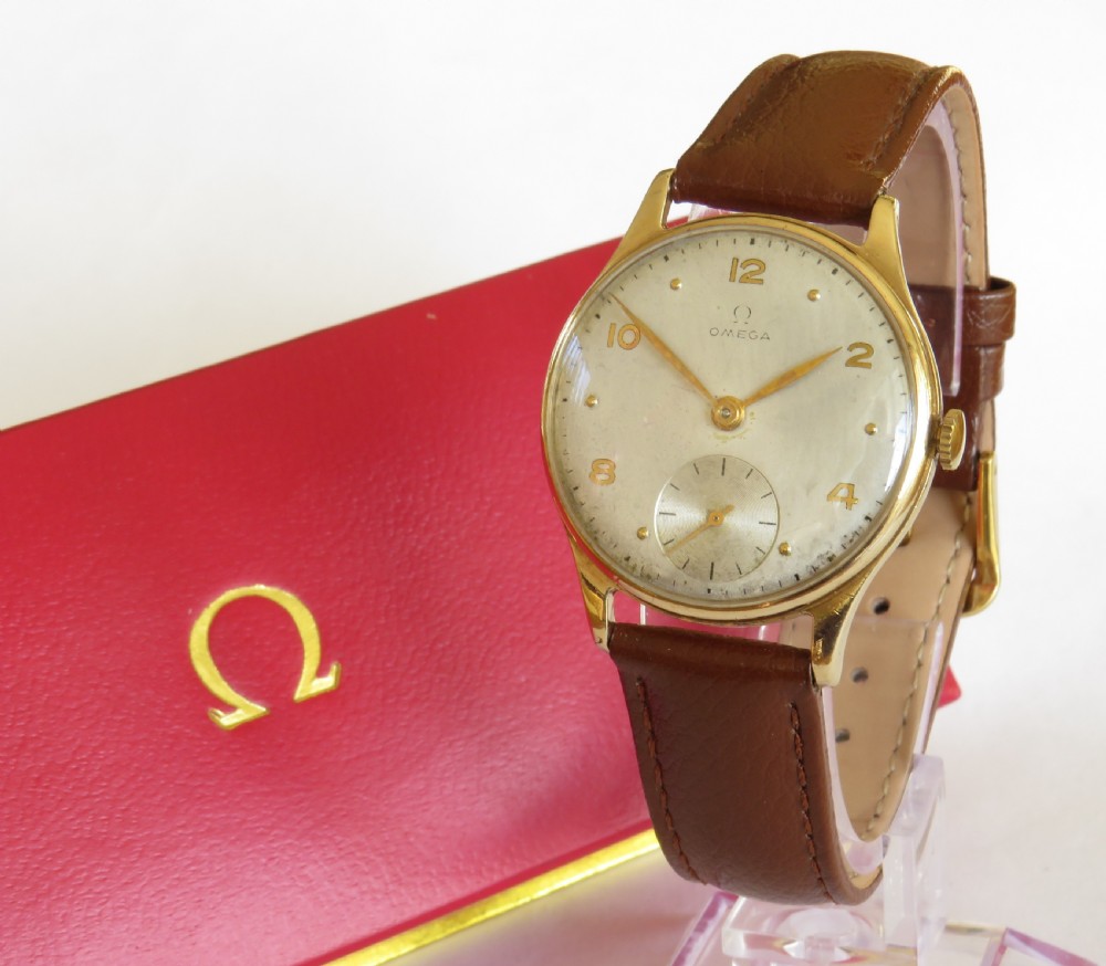 Gents 1950s 9ct gold Omega wrist watch