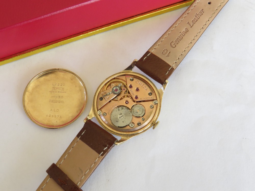 Gents 1950s 9ct gold Omega wrist watch View III