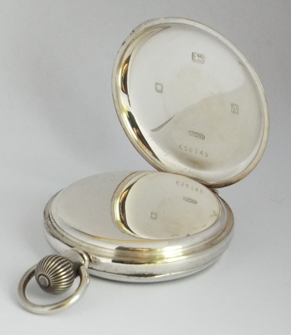 Antique silver Cyma pocket watch for J W Benson, 1936. View IV