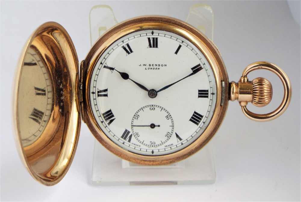 Antique Cyma hunter pocket watch for J W Benson.