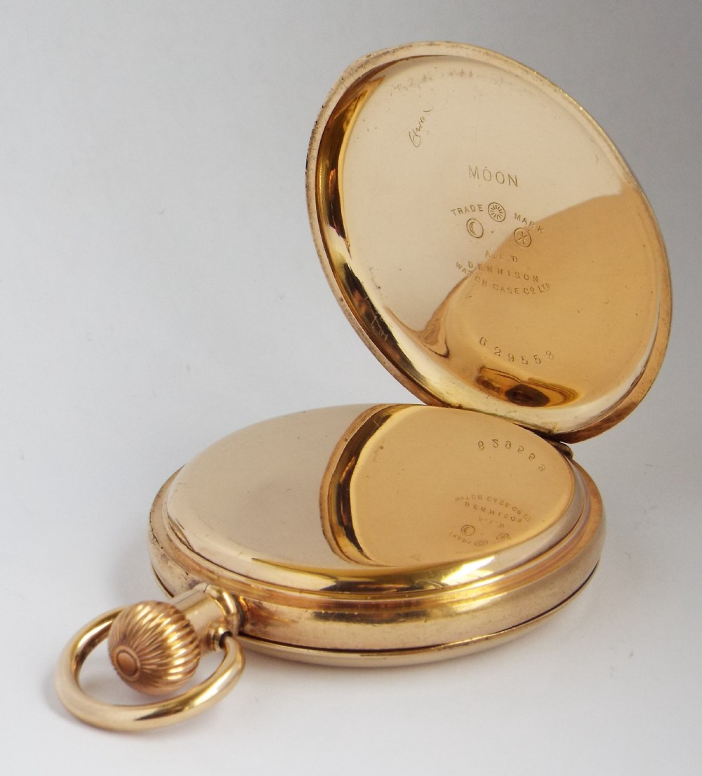 Antique Cyma hunter pocket watch for J W Benson. View IV