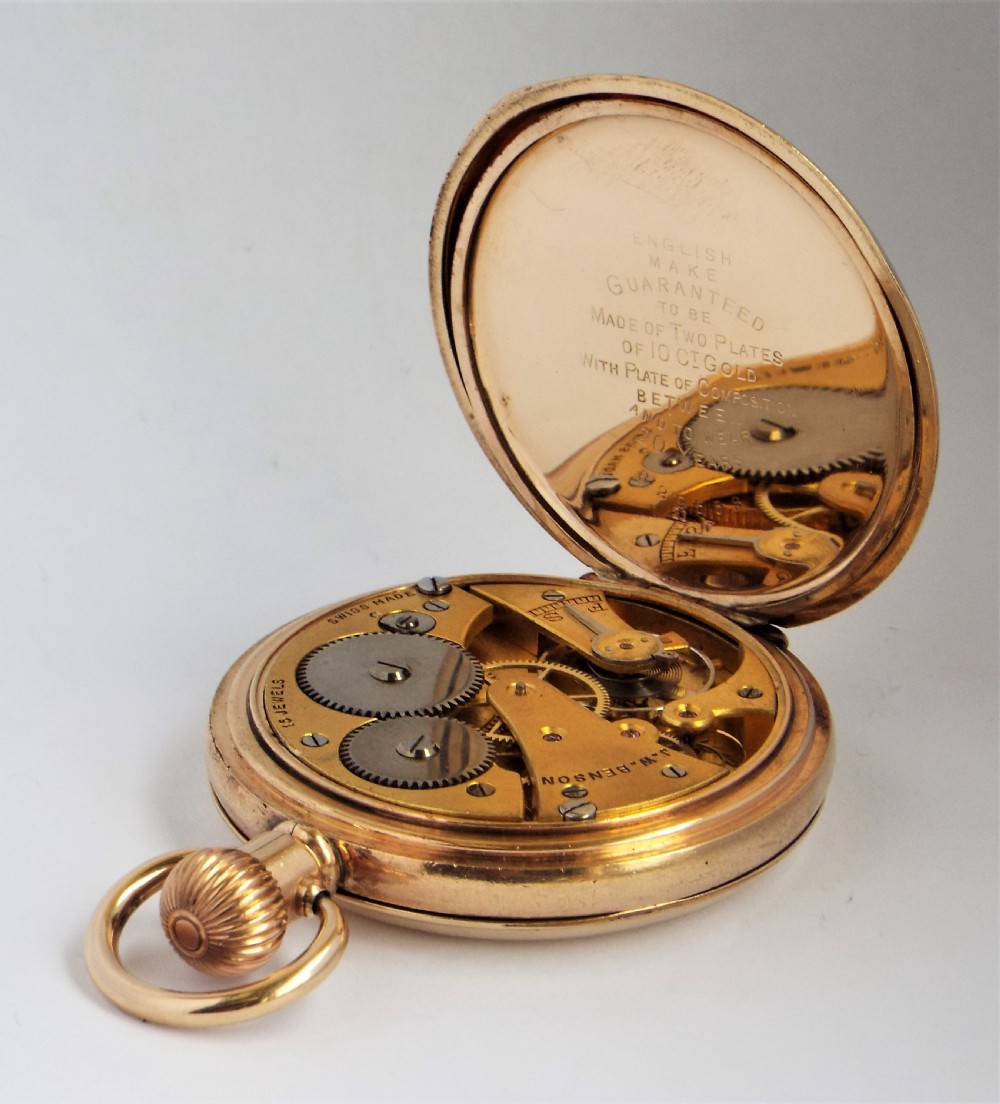 Antique Cyma hunter pocket watch for J W Benson. View VI