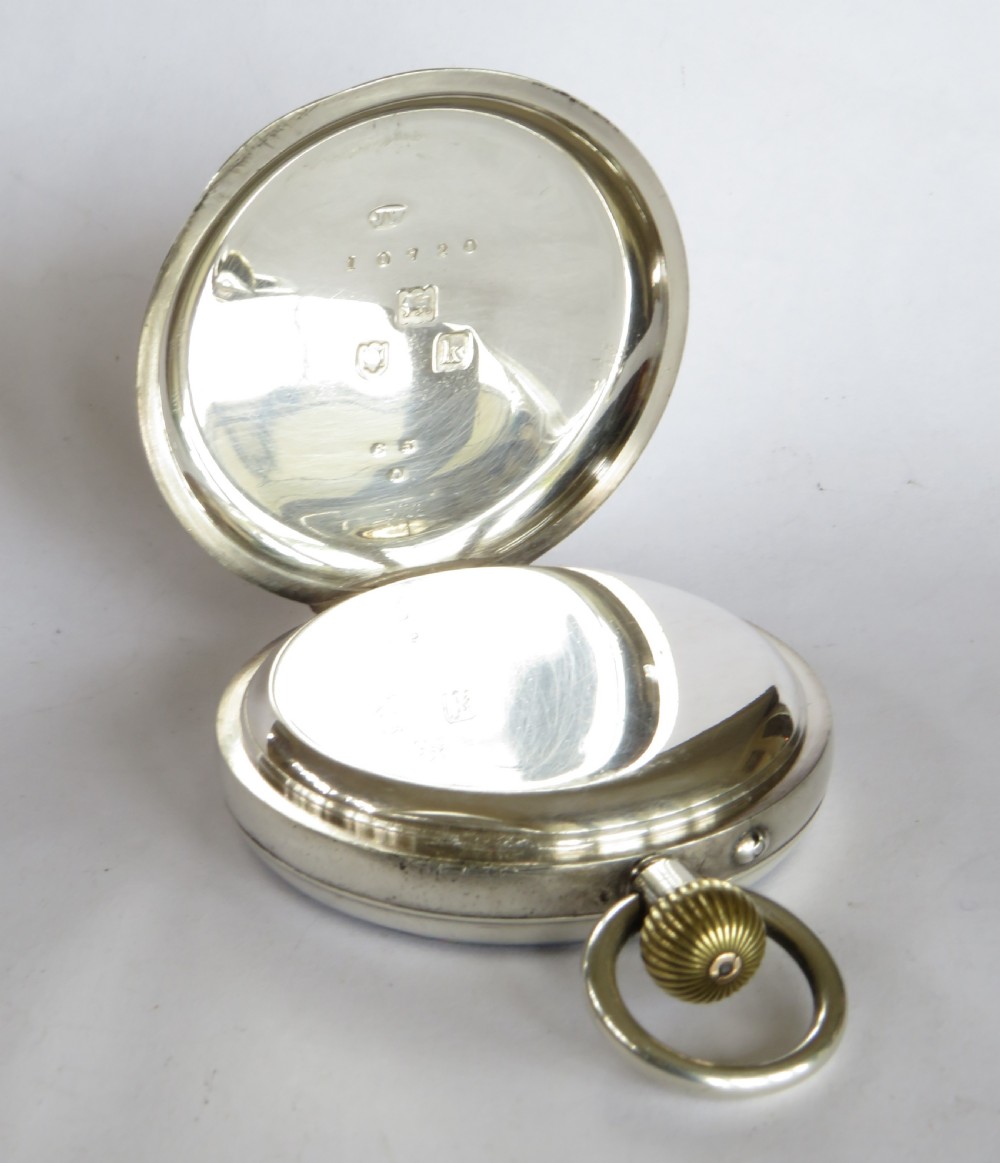 Antique silver English Lever pocket watch by Wright & Craighead View III