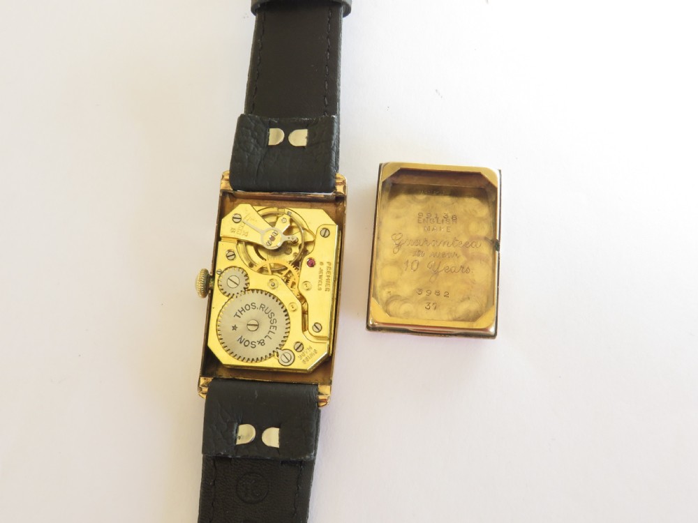 1930s Thomas Russell gold plated wrist watch View III