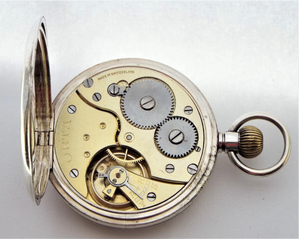 Antique  Orta silver pocket watch. View V