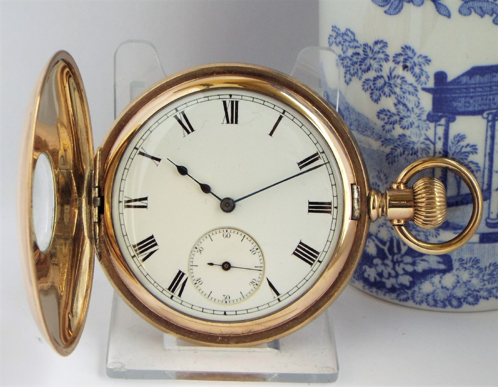 Antique 1912 Elgin half hunter pocket watch. View II