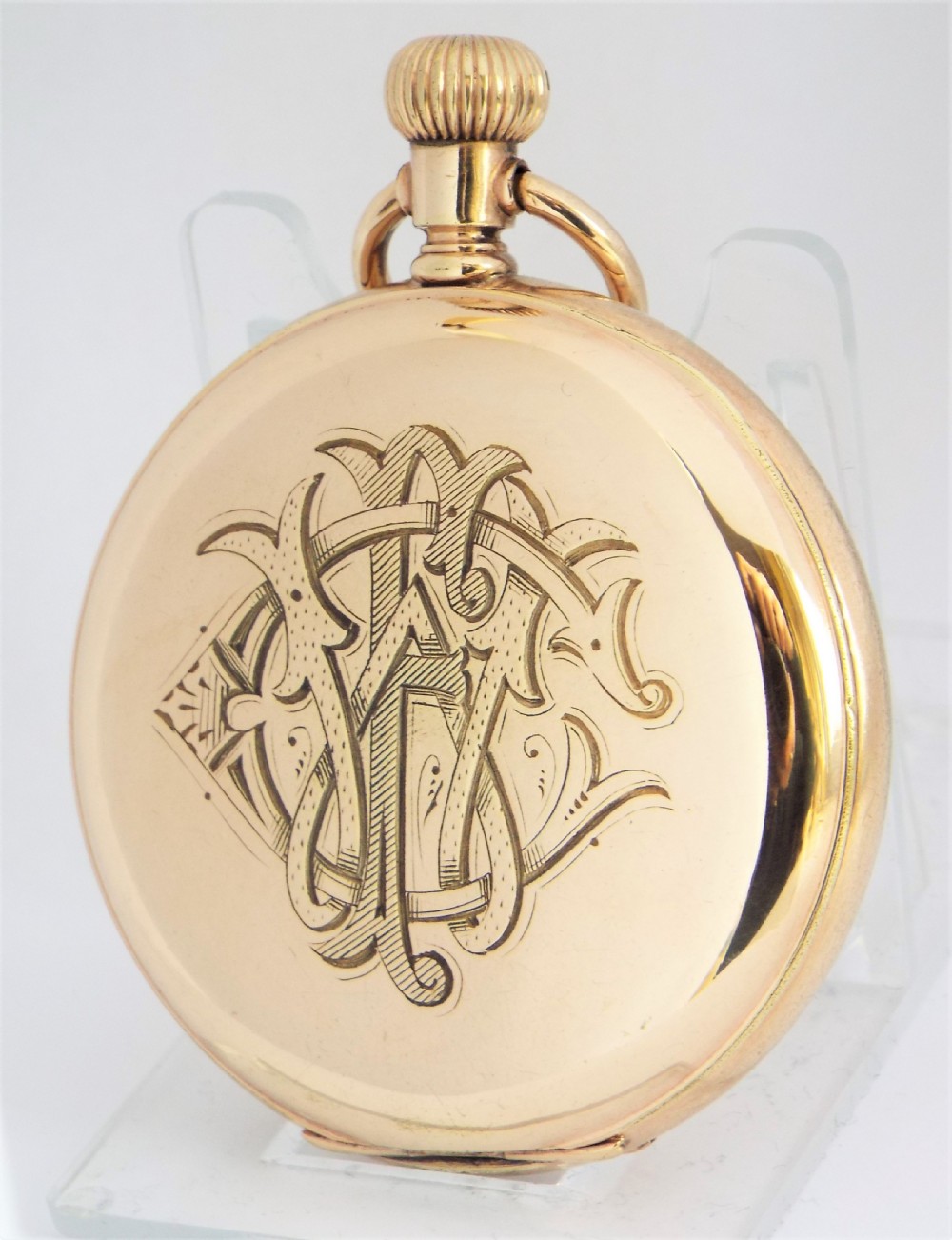 Antique 1912 Elgin half hunter pocket watch. View III