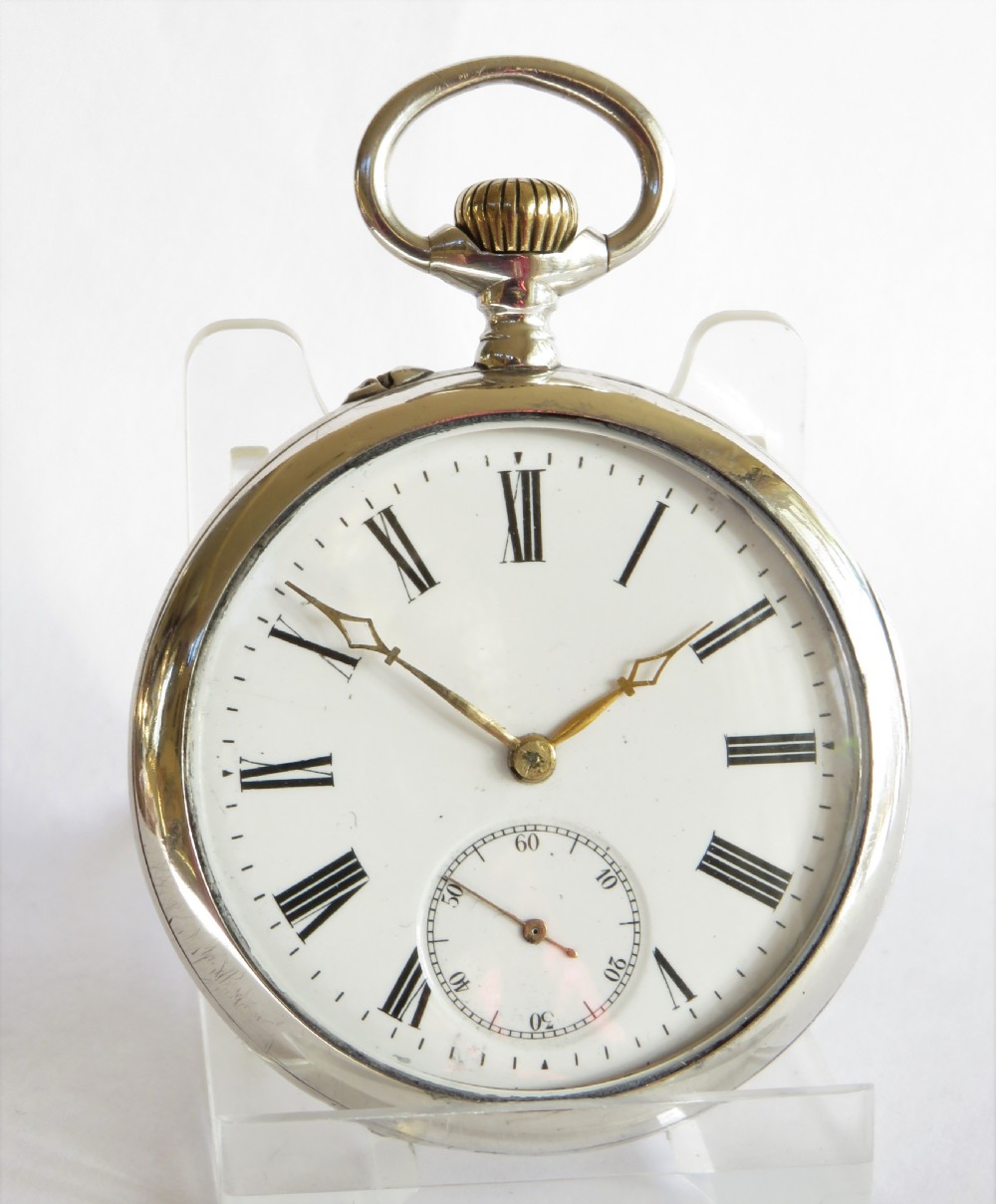 Antique Orion silver pocket watch by Brandt & Hofmann View II