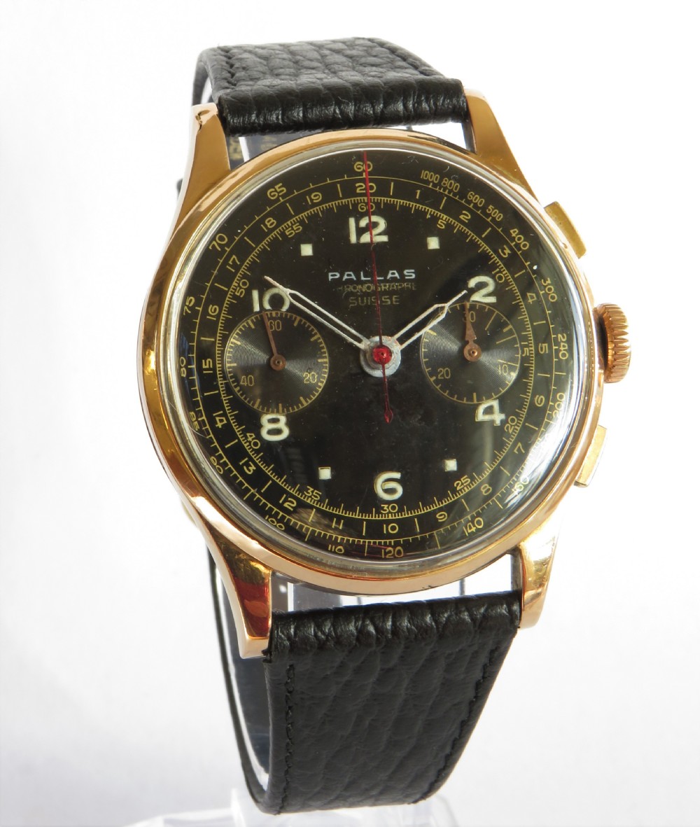 Gents 1950s Pallas Chronographe wrist watch View II