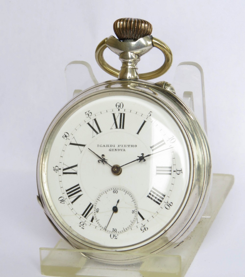 Antique silver pocket watch for the Italian market