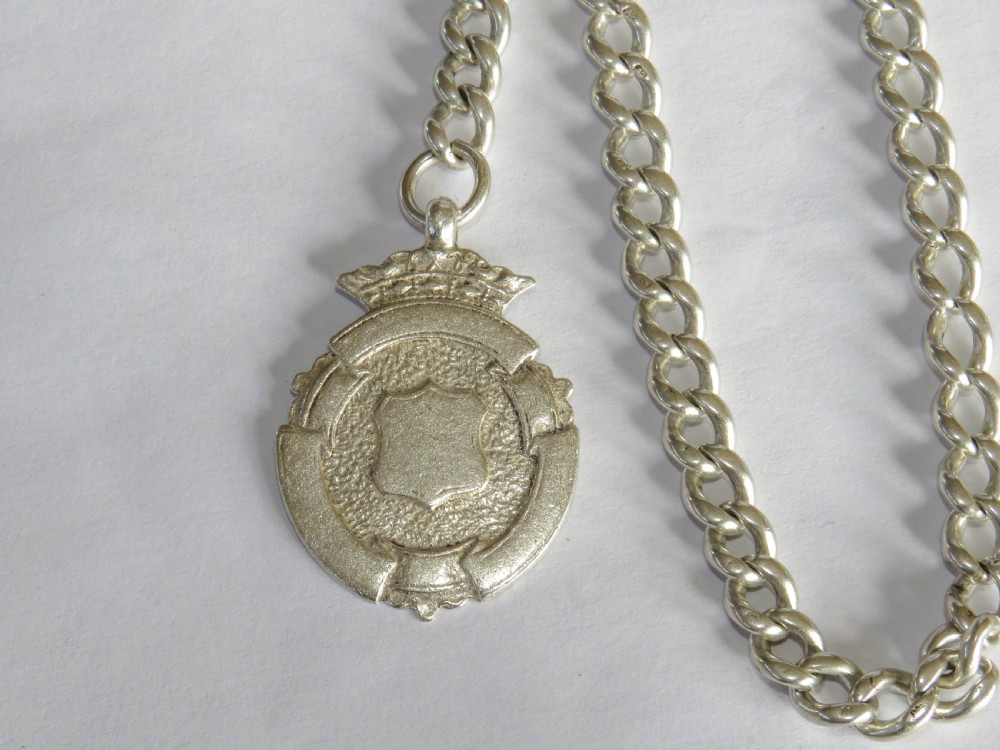 Silver pocket watch chain and fob, Saxmundham View II