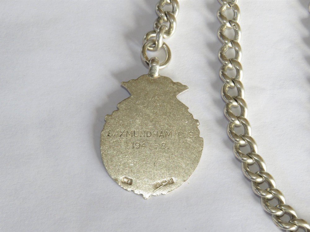 Silver pocket watch chain and fob, Saxmundham View III