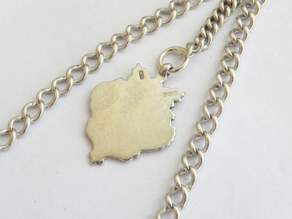 Antique silver double albert with football fob View III