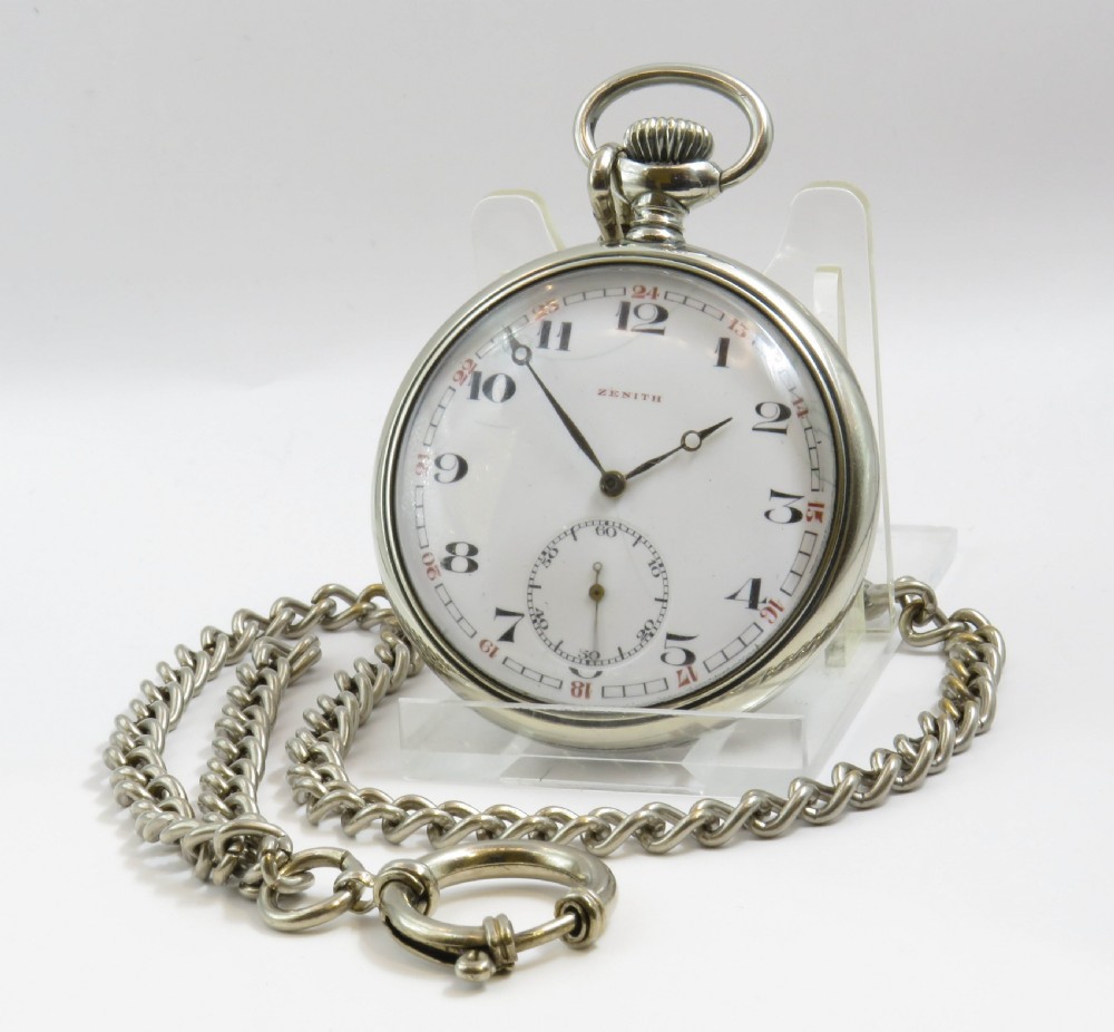 Antique Zenith pocket watch and chain