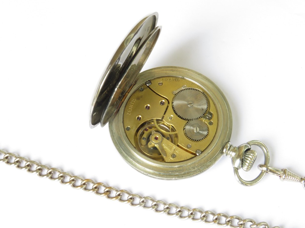 Antique Zenith pocket watch and chain View IV