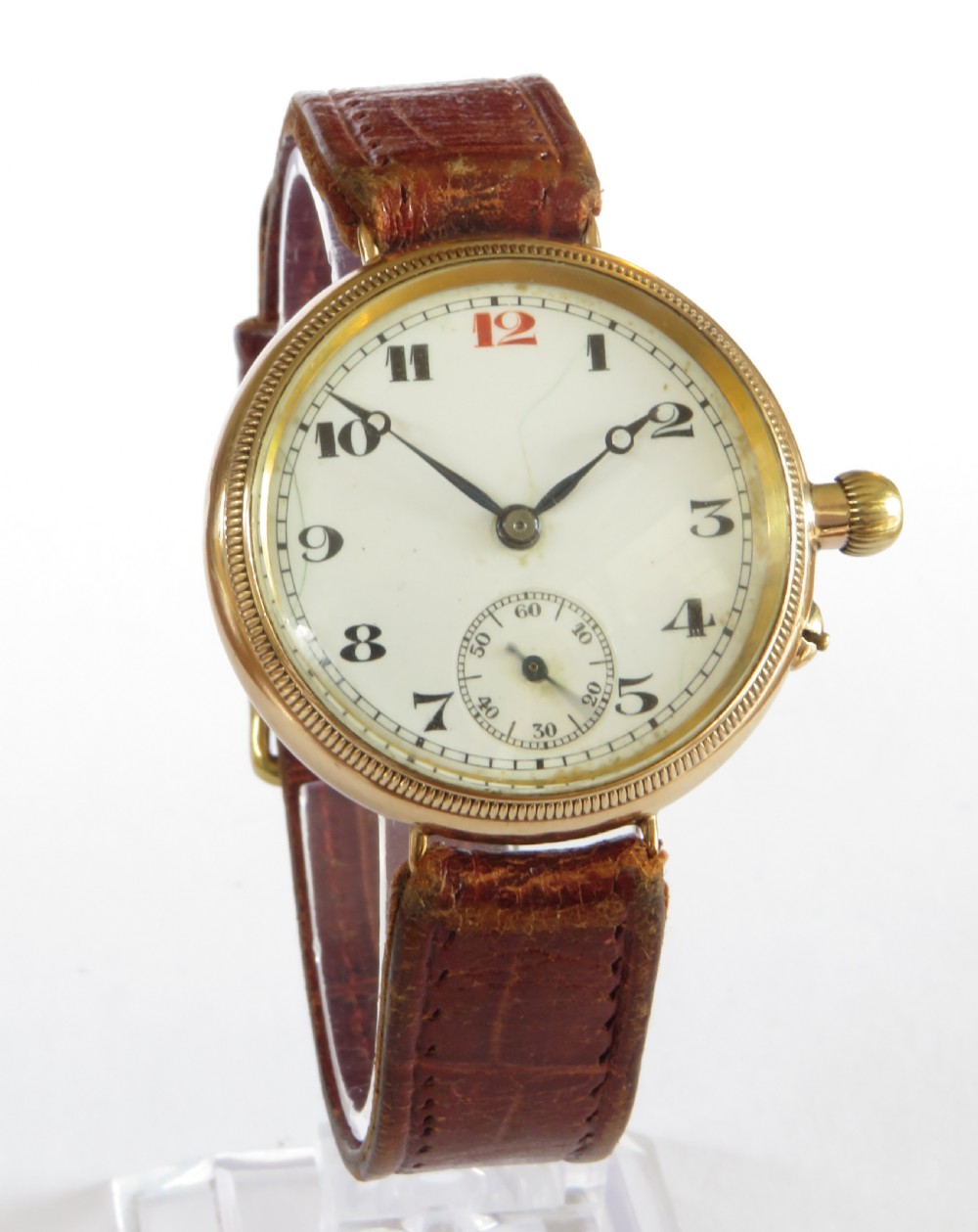 Gents 9ct gold Borgel cased wrist watch, 1923 View II