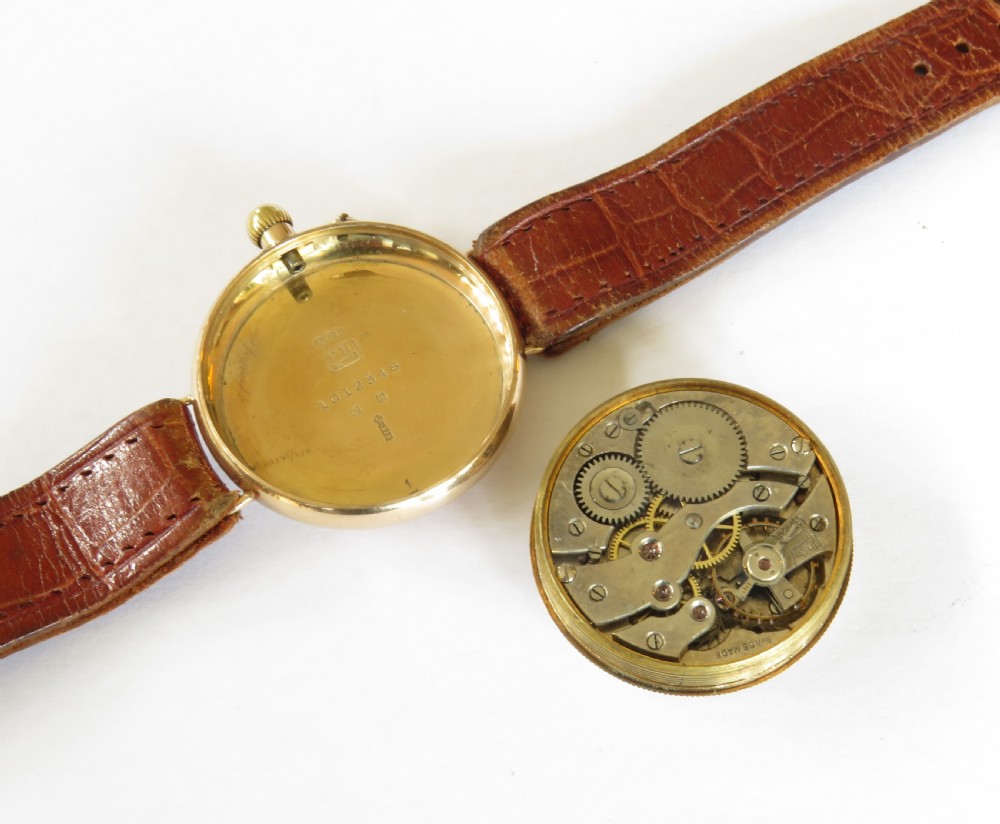 Gents 9ct gold Borgel cased wrist watch, 1923 View III